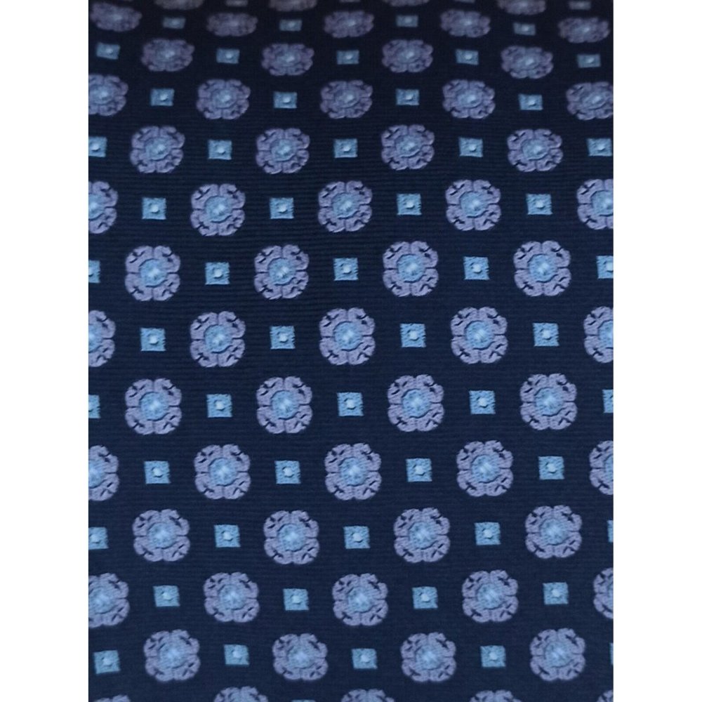 BROOKS BROTHERS MAKERS Blue Geometric Floral Silk Tie USA 60"/ 3.7" EC - Picture 4 of 6